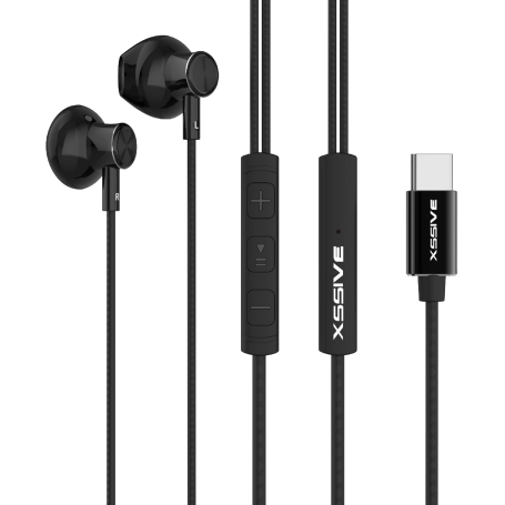 Écouteurs Stéréo USB-C XSSIVE XSS-EP18 – Noir