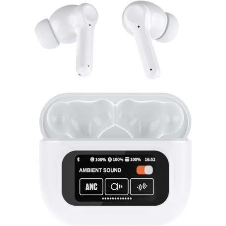 XSSIVE Wireless Earbuds with ANC and LCD Touch Screen XSS-TWS16WANC – White