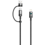 Câble de Charge 2-en-1 USB-C/USB-C et USB-A 1,2m XSSIVE XSS-CCA-1.2M - Noir