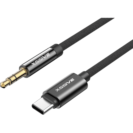 XSSIVE 1.2m Braided Type-C to Aux 3.5mm XSS-C3.5BR - Black