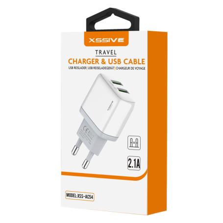 XSSIVE Dual USB Travel Charger 2.1A XSS-AC54 - White