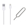 Câble USB/Lightning et Extracteur de Carte SIM - Accessoire Pratique pour Votre Smartphone - Vrac