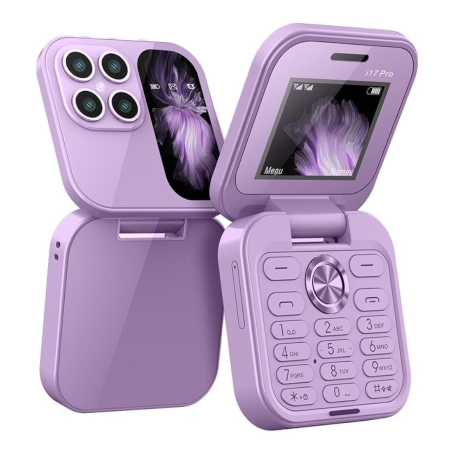 Mini Telephone Portable i17 Pro Dual Nano SIM 2+16Go 1.77‘’ Violet