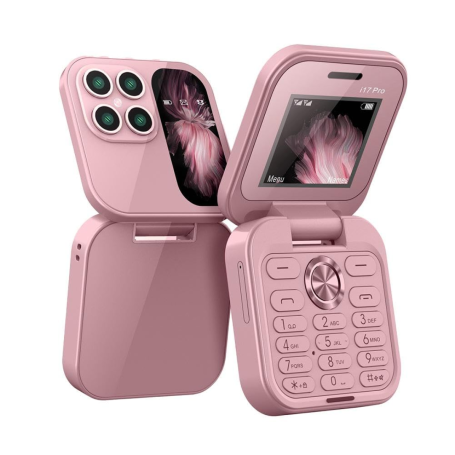 Mini Telephone Portable i17 Pro Dual Nano SIM 2+16Go 1.77‘’ Rose