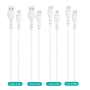 Set Of Cable 4-en-1 - 5 X USB-A/USB-C & 5 X USB-A/Lightning & 5 X USB-C/Lightning & 10 X USB-C/USB-C- Devia - 25 PCS
