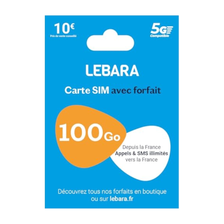 Prepaid SIM Card Lebara La Carte Connect Mobile unlimited +100 GB of Internet without Subscription