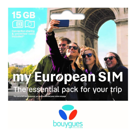 Bouygues My European Prepaid SIM Card - 15G + unlimited calls & texts