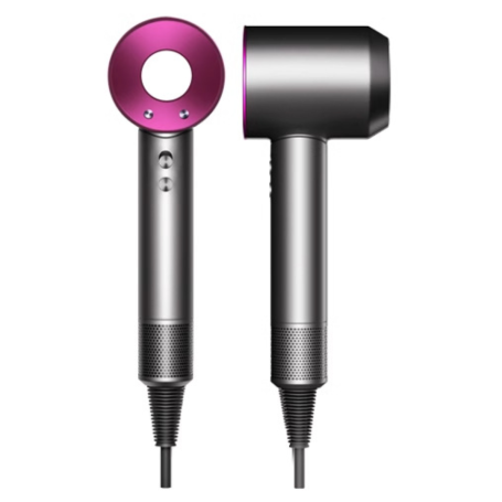 Super Hair Dryer Grey/Fuchsia - Fast Drying & Ionic Technology for Perfect Hair