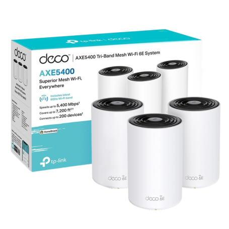 Deco XE75 Tri-Band Wireless Router (2.4 GHz / 5 GHz / 6 GHz) Wi-Fi 6E (802.11ax) TP-LINK AXE5400 - White