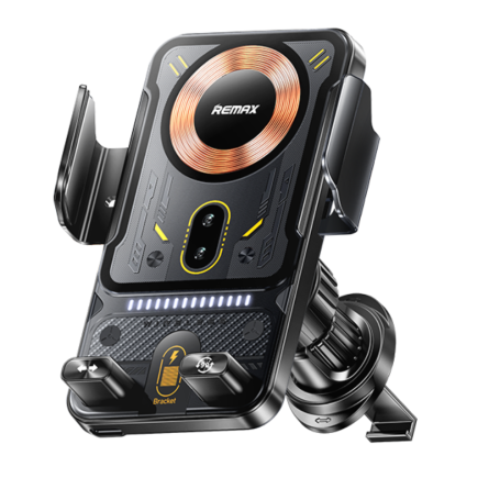 Support De Charge sans fil rotatif intelligent à 2 moteurs 15W pour voiture REMAX RM-C27 - Noir