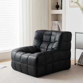 Canapé Paresseux en TPE pour 1 Personne - Assise Profonde, Style Scandinave - Noir