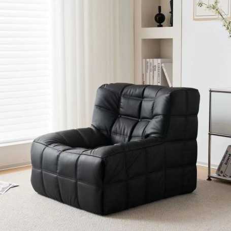Canapé Paresseux en TPE pour 1 Personne - Assise Profonde, Style Scandinave - Noir