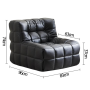 Canapé Paresseux en TPE pour 1 Personne - Assise Profonde, Style Scandinave - Noir