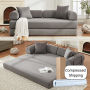 High-End Corduroy Velvet Convertible Sofa Bed – Grey