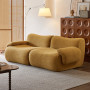 Canapé Modulable 2 Places – Tissu Chenille – Confort & Design Compact - Caramel