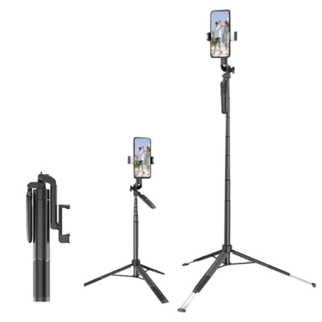 Support Selfie Smartphone R1L avec Éclairage Intégré 1.7 M - Noir