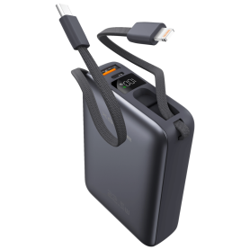 Power Bank 20000mAh XSSIVE XSS-PB46 avec Câbles USB-C et Lightning Intégrés - Haute Capacité et Polyvalence pour Vos Appareils