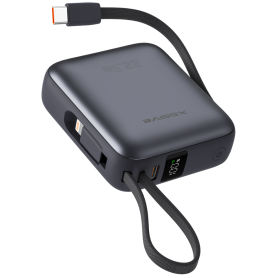 Mini Power Bank 10000mAh XSSIVE XSS-PB45MINI Noir - Intègre Câbles USB-C et Lightning - Compact et Efficace pour Tous Vos Appare