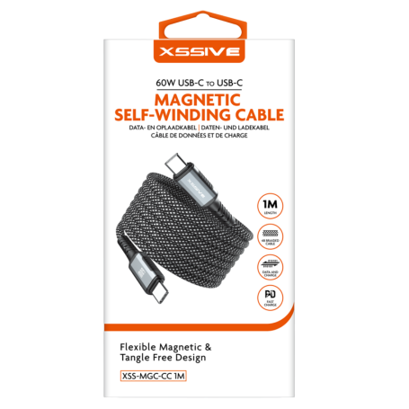 Câble Magnétique Tressé USB-C / USB-C XSSIVE XSS-MGC-CC1M - 1M