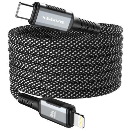 XSSIVE XSS-MGC-CL1M Braided Magnetic USB-C / Lightning Cable - 1M
