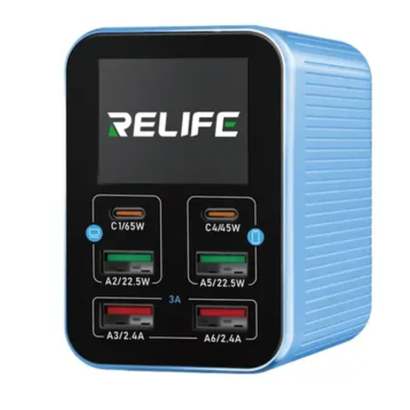 Chargeur Multiport Intelligent à 6 Ports RELIFE Q4 - Chargement Rapide et Sécurisé pour Tous Vos Appareils