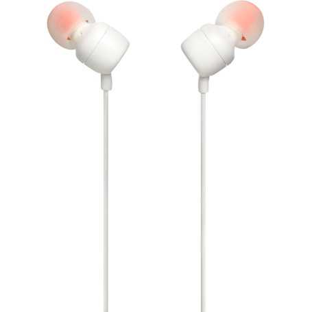 JBL Tune 110 Headphones White - Hands-Free Kit with 3.5mm Jack - JBLT110WHT