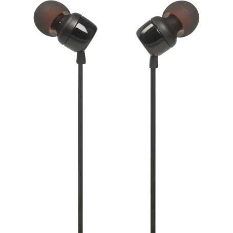 JBL Tune 110 Wired Earphones with Mic Black – Crystal Clear Sound & Comfort