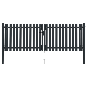 "Achetez le Portail de Clôture à Double Porte en Acier Anthracite 306x125 cm | vidaXL"