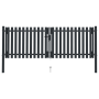 vidaXL Double Door Steel Fence Gate - 306x125 cm - Anthracite Gray