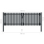 vidaXL Double Door Steel Fence Gate - 306x125 cm - Anthracite Gray