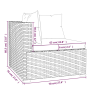 vidaXL Brown Resin Wicker 3-Seater Canapé with Cushions