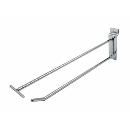 Double rods with label holder – 20 cm – Chrome - 10 PCS