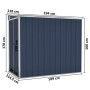 vidaXL Anthracite Wall-Mounted Garden Shed - 118x194x178 cm Steel
