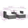 vidaXL 5 Piece Patio Furniture Set with Black Cushions - Wicker Resin and Acacia Wood
