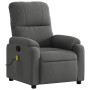 vidaXL Dark Grey Microfiber Fabric Massage Recliner Chair
