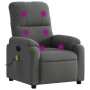 vidaXL Dark Grey Microfiber Fabric Massage Recliner Chair