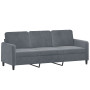 "Magnifique Canapé 3 Places Velours Gris Foncé 180 cm | vidaXL - Confort et Élégance"