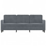 "Magnifique Canapé 3 Places Velours Gris Foncé 180 cm | vidaXL - Confort et Élégance"