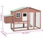 Chicken Coop with Nest Box Mocha and White Solid Fir Wood vidaXL