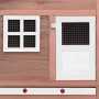 Chicken Coop with Nest Box Mocha and White Solid Fir Wood vidaXL
