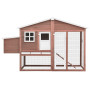Chicken Coop with Nest Box Mocha and White Solid Fir Wood vidaXL