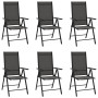 Lot de 6 Chaises de Jardin Pliables Aluminium Noir - Confort et Élégance | vidaXL"
