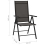 Lot de 6 Chaises de Jardin Pliables Aluminium Noir - Confort et Élégance | vidaXL"