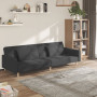 vidaXL Dark Grey Fabric 2-Seater Sofa Bed with Two Pillows
