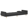 vidaXL Dark Grey Fabric 2-Seater Sofa Bed with Two Pillows