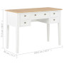 vidaXL White Desk - 109.5 x 45 x 77.5 cm Wood