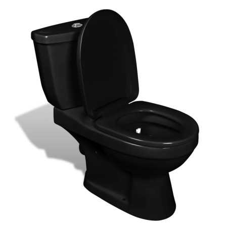 Toilette avec réservoir vidaXL - Noir
