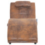 vidaXL Massage Chaise Longue with Pillow - Brown Faux Suede