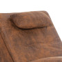 vidaXL Massage Chaise Longue with Pillow - Brown Faux Suede