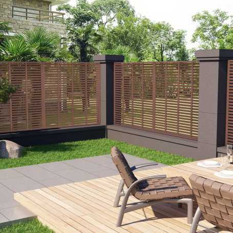 vidaXL WPC Louvered Fence - 180x180 cm Brown